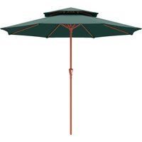 2.7 m Garden Parasol Double Top Outdoor Market Table Umbrella Crank System