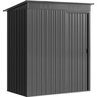 5 x 3.5ft Metal Garden Storage Shed Effortless Assembly 2 Pairs Gloves Waterproof Outdoor Shed Dark Grey