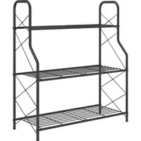 3 Tier Metal Plant Stand Heavy Duty Ladder Shelf Potted Plants Display Rack Indoor Outdoor Flower Pot Holder