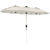 3 m Double Sided Garden Parasol LED Solar Lights Outdoor Extra Large Sun Umbrella Crank Handle Cream
