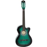 38 Inch Acoustic Electric Guitar Beginner Guitar Gloss Finish Carrying Case Dark Green