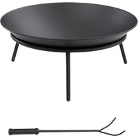 Outdoor Fire Pit Portable Round Firepit Poker Garden Camping Bonfire Picnic Dia. 47 x 21 cm