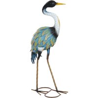 Heron Garden Statue Standing Garden Ornament Metal Garden Gift Stakes 28 x 17 x 63 cm