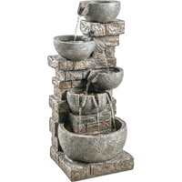 Outdoor Water Fountain LED Lights 80cm Tall 5 Tiers Cascading Water Feature Garden Patio Home Decor