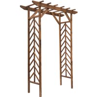 Wooden Garden Arbor Arch Trellis Classic Countryside Style Pergola Style Roof Climbing Vines