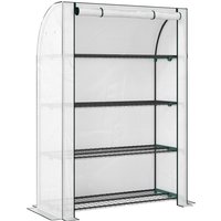 Mini Greenhouse Reinforced PE Cover Portable Indoor Outdoor Green House Roll up Door 170 x 120 x 50cm