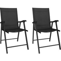 Folding Garden Chairs Set 2 Foldable Garden Dining Chairs High Back Armrests Texteline Seat