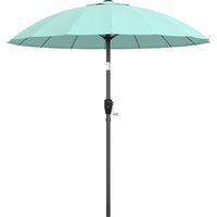 2 m Shanghai Garden Parasol Umbrella 16 Fibreglass Ribs Outdoor Parasol Sun Shade Crank & Tilt