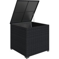 Garden Storage Box Rattan Deck Box Zipped Liner Safe Pneumatic Rod Patio Storage Container