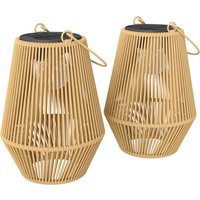 Hanging Solar Lanterns 2 Pack Rattan Solar Lights Handle Patio Pathway Terrace Auto On Off