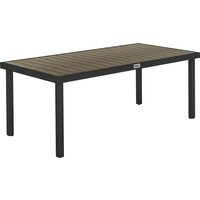 Aluminium Outdoor Garden Dining Table 8 People Faux Wood Top Garden Patio 190 x 90 x 74cm