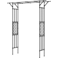 Garden Arch PE Coated Steel Arbour Trellis Climbing Plants Rose Arch 180 x 40 x 215 cm