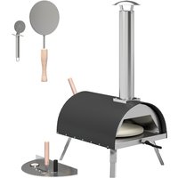 Outdoor Pizza Oven Foldable Legs Pellet Wood Fired Pizza Maker w 12" Rotating Peel