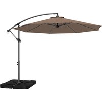 3m Overhanging Parasol Base Weights Cover Coffee