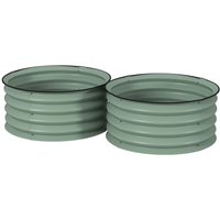 Set 2 Raised Garden Bed Metal Planter Box Safety Edging Easy to assemble Stock Tank Aosom UK