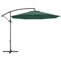 3 m Overhanging Cantilever Parasol Cross Base Dark Green