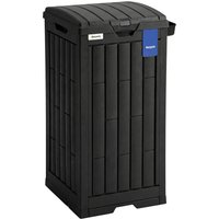 Outdoor Bin Dual Lid Waterproof Plastic Trash Bin Ashtray Drip Tray Garden Waste Trash Bin