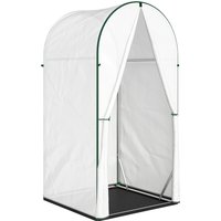 Mini Greenhouse Portable Green House Roll Up Door PE Base Small Greenhouse 100 x 100 x 195 cm