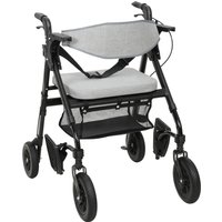 Rollator Walker Wheelchair Seat Lightweight 2 1 Mobility Aid Brakes Seniors Aosom UK