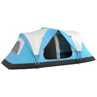 Camping Tent 6 8 Man 2000mm Waterproof Rainfly Carry Bag Fishing Hiking Festival Sky Blue