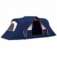 5 6 Man Camping Tent Tunnel Tent Water Resistant Hiking Shelter Groundsheet Carry Bag Navy Blue