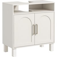 Under Sink Cabinet Basin without Pedestal Compact & Durable Cream Aosom UK