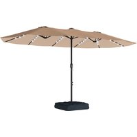 Patio Umbrella Double Sided Outdoor Umbrella Solar Lights Base