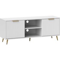 HOMCOM Modern TV Stand Cabinet for TVs up to 55", TV Unit with Shelves and Cabinets, Entertainment Centre for Living Room, White Aosom UK