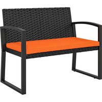 Two Seater Rattan Garden Bench