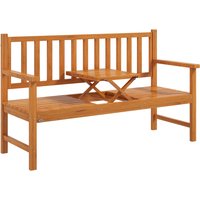 Wooden Bench Liftable Middle Table Outdoor Bench Patio Loveseat Porch Garden Seats 2 3 People