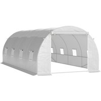 Outsunny Walk-in Tunnel Greenhouse Agricultural for Plants Anti-UV Steel for Growing - White | Aosom Ireland