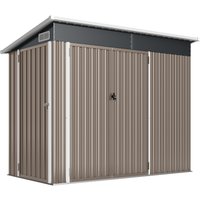 7.5 x 4.3ft Metal Garden Storage Shed Waterproof Outdoor Shed Triple Lockable Door Gloves Vents Light Grey