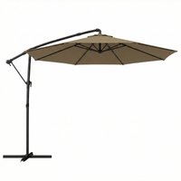 3 m Garden Cantilever Parasol Cover Round Overhanging Umbrella 360° Rotation Tilt