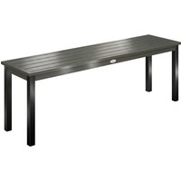 2 Seater Garden Bench Outdoor Bench Loveseat Wood Effect Slatted Seat Steel Frame Patio Park