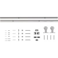 Sliding Door Hardware Kit Smooth Quiet 304 Stainless Steel 200cm Track Sliver Tone