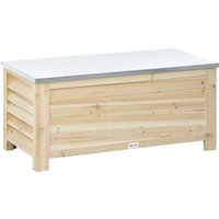 Outdoor Storage Box Metal Top Shutter Walls Wooden Outside Tool organiser Container Garden terrace