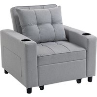 3 1 Single Sofa Bed Convertible Sleeper Chair Bed Light Grey