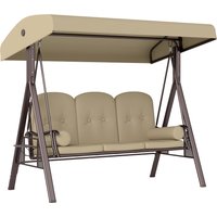 3 Seater Garden Swing Chair Adjustable Sunshade Canopy Comfortable Weatherproof Outdoor Patio Seating Aosom UK