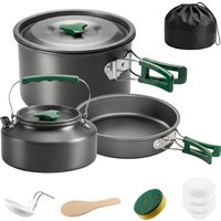Camping Cookware Set 2 3 People Ultralight Aluminium Camping Cooking Kit Anti Scald Handles