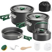 Camping Cookware Set 4 5 People Lightweight Aluminium Camping Cooking Kit Anti Scald Handles