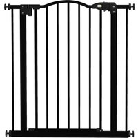Metal 74 80cm Adjustable Pet Gate Safety Barrier w Auto Close Door Aosom UK