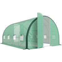 4 x 3m Walk Greenhouse Vent Windows Door Plant Protection Tent All Weather Use Aosom UK