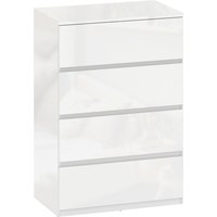 High Gloss Chest Drawers 4 Drawer Storage Cabinet Modern Dresser Bedroom Stylish & Functional Aosom UK