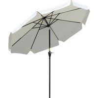 2.66m Patio Umbrella Garden Parasol Outdoor Sun Shade Table Umbrella Ruffles 8 Sturdy Ribs Cream