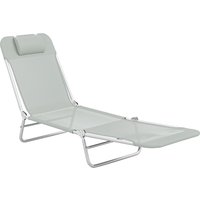 Steel Frame Sun Lounger Reclining Back Light Grey