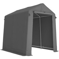 7.5 x 6.2 ft Outdoor Garden Storage Shed Waterproof Bike Tent Roll Up Zipper Door Vent Dark Grey