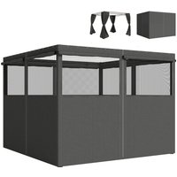 4 Pack Replacement Gazebo Curtains Privacy Panel Most 3 x 3 m Gazebo Outdoor Shelter Sidewalls Dark Grey