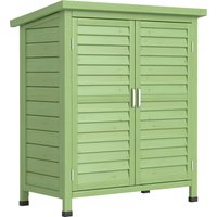 Garden Shed Wooden Garden Storage Shed 2 Door Unit Solid Fir Wood Garage Tool Organisation Cabinet x 46.5W x 96.5Hcm