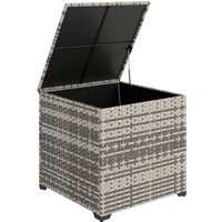 Garden Storage Box Rattan Deck Box Zipped Liner Safe Pneumatic Rod Patio Storage Container Mixed