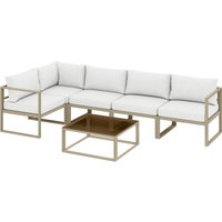 6 Seater Aluminium Garden Furniture Set Garden Sofa Set Thick Cushions Patio Balcony Outdoor